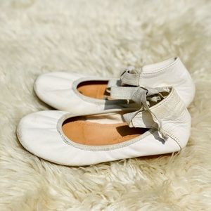 Girls Zara Ballerina Leather Flats